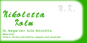 nikoletta kolm business card